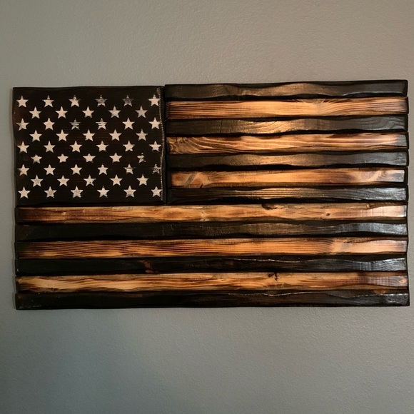 Handcrafted Wooden American Flag Wall Art
